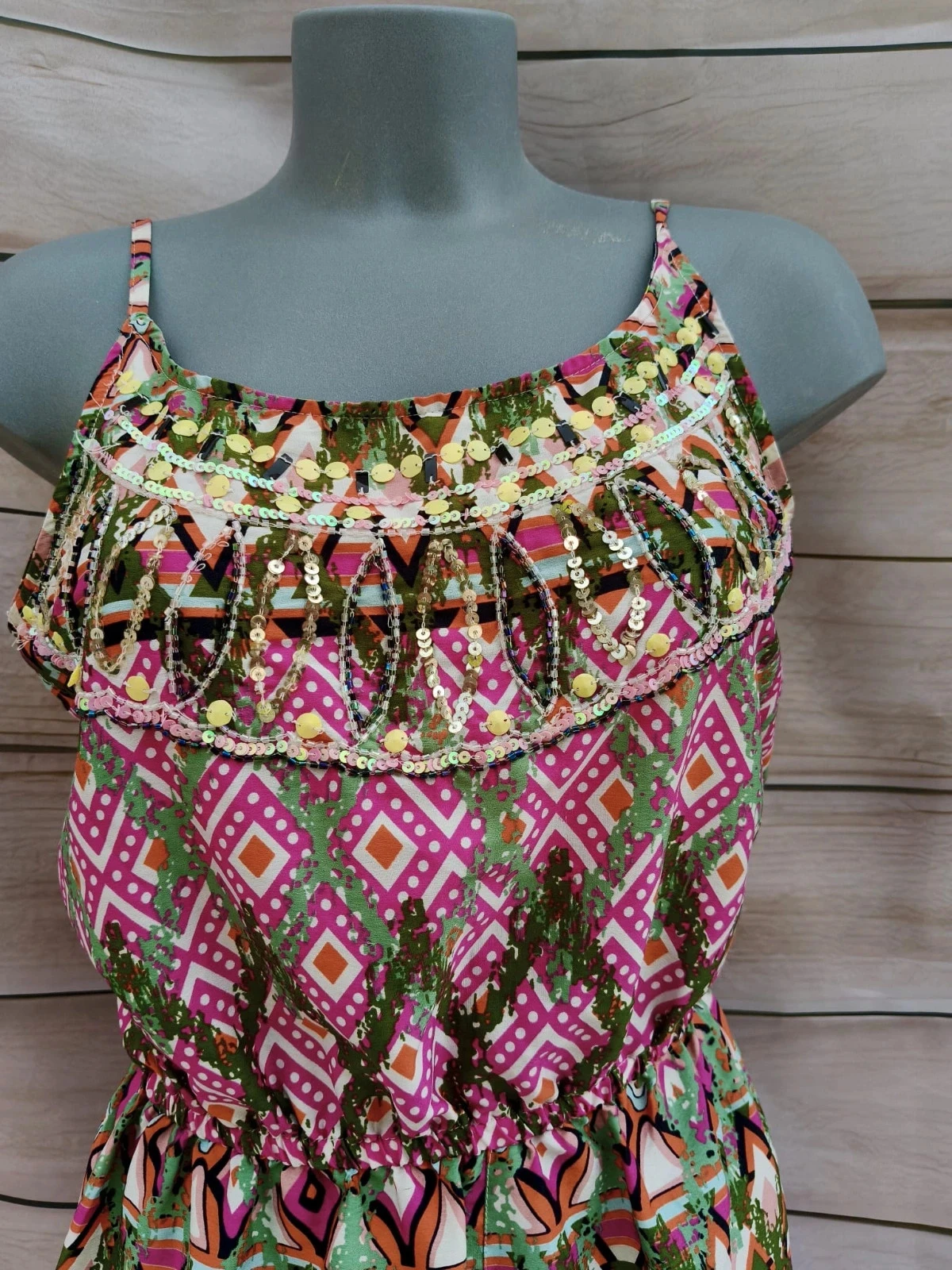 Ethnic print sequin short jumpsuit – Size S (36/38) 💜 – photo 3